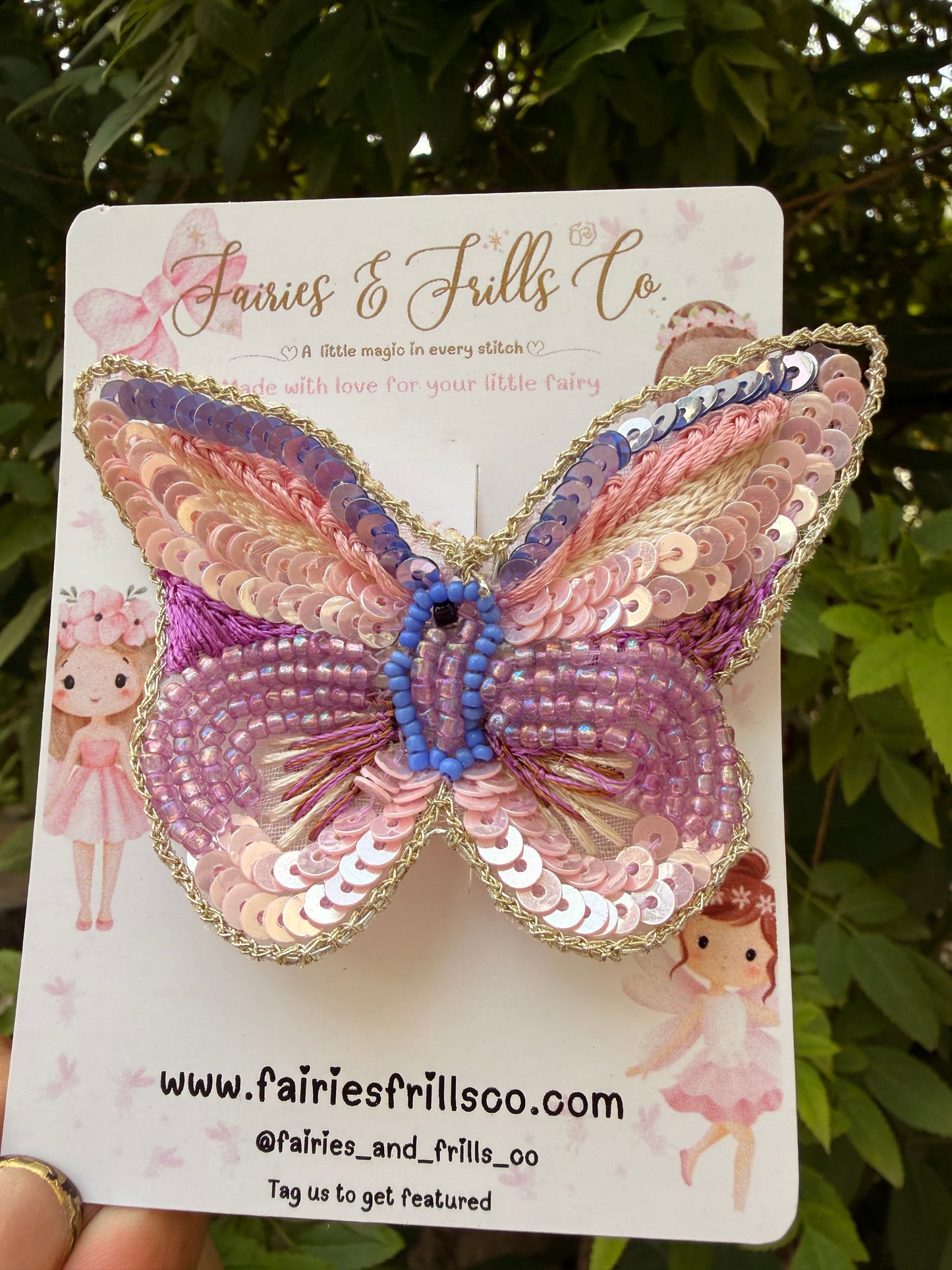 The Lavender Flutter Butterfly Hair Clip | Handmade Sequin Fairy Hair Accessory for Girls