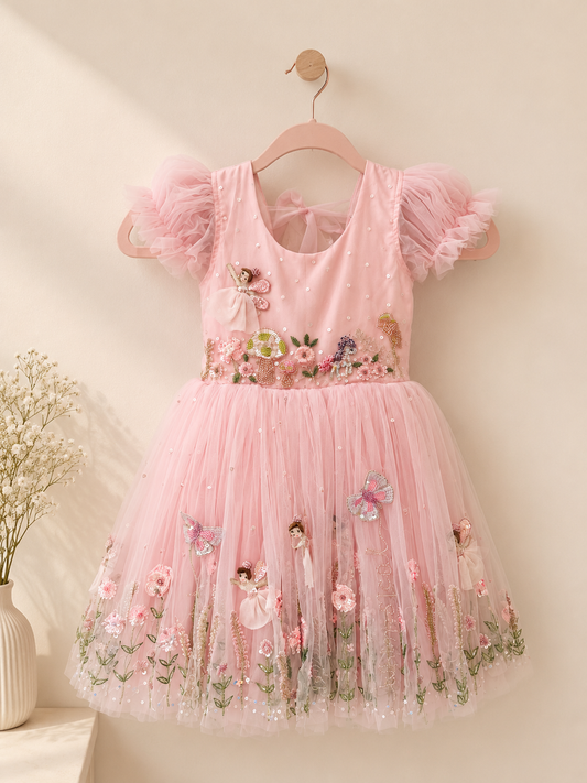 The Blossomwing Fairy Dress | Personalized Handmade Birthday Dress for Girls