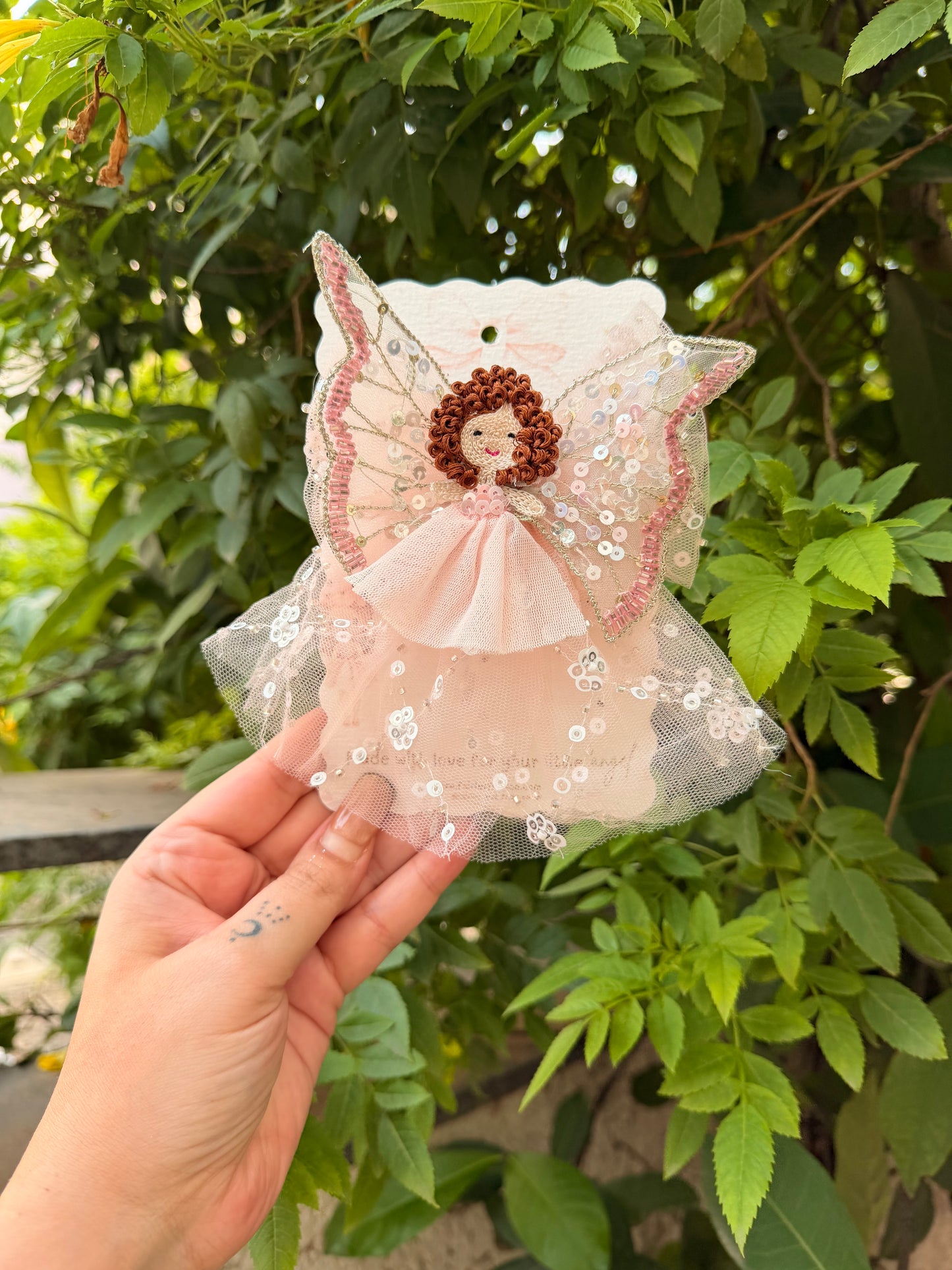 The Rosabelle Fairy Clip | Handmade Embroidered Fairy Hair Clip for Girls | Luxury Kids Hair Accessory
