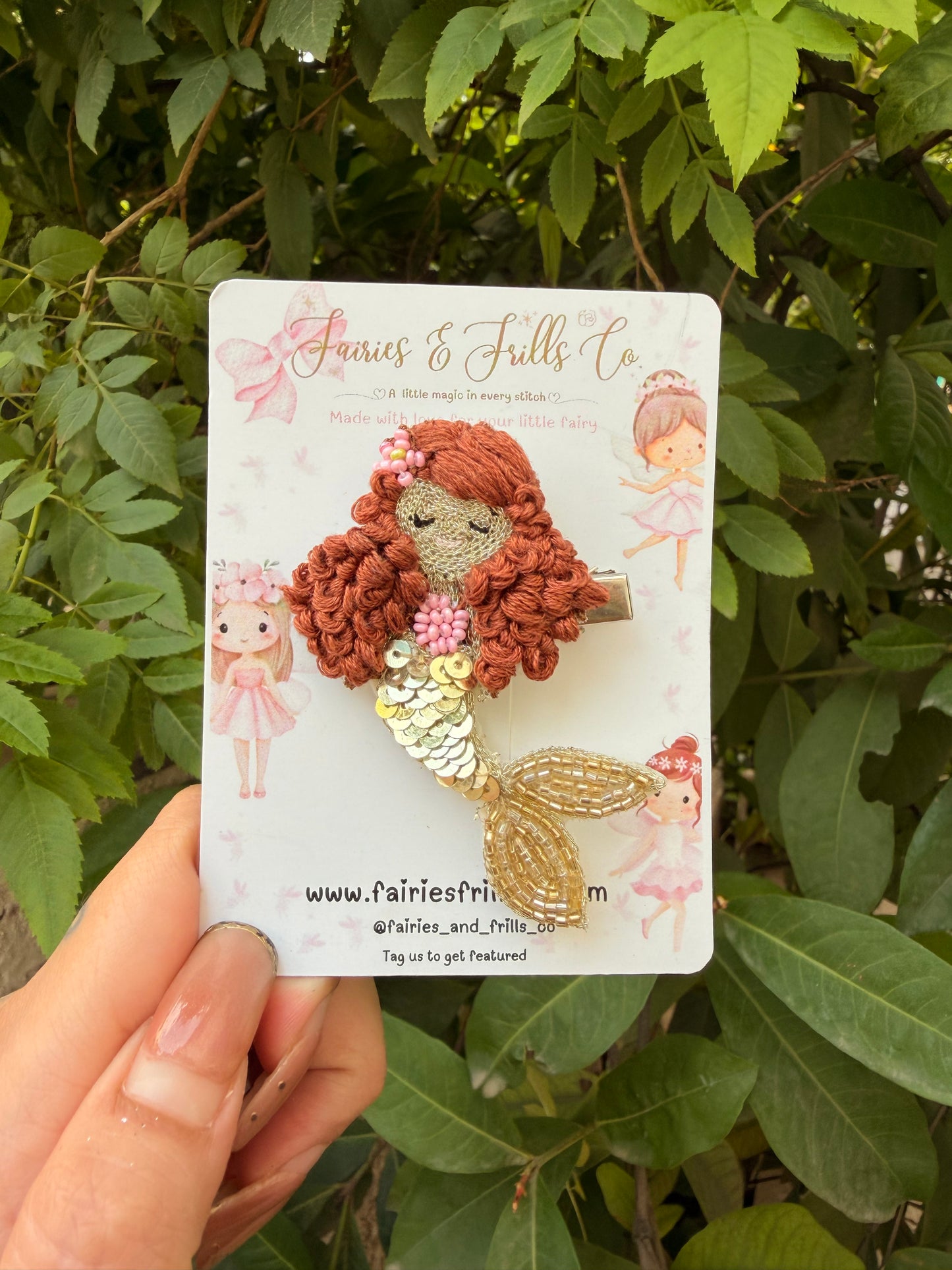 Golden Mermaid Princess Clip | Luxury Handmade Mermaid Hair Accessory for Girls