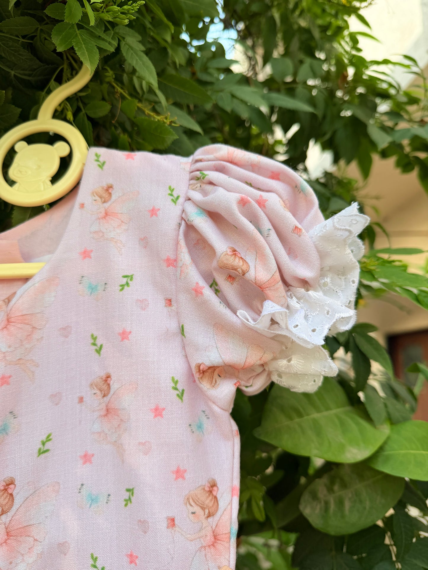 Fairies & Frills Dress™ | Signature Fairy Print Cotton Dress for Girls | Handmade Birthday & Party Dress