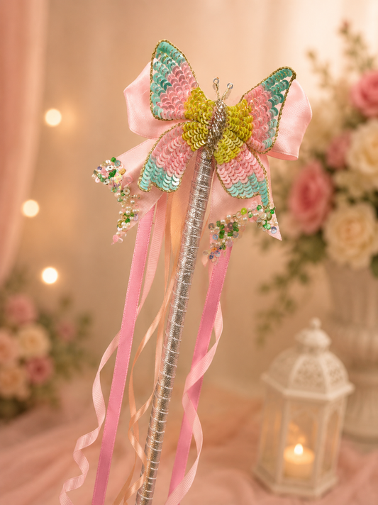 Butterfly Princess Magic Wand | Handmade Birthday Party Accessory for Girls