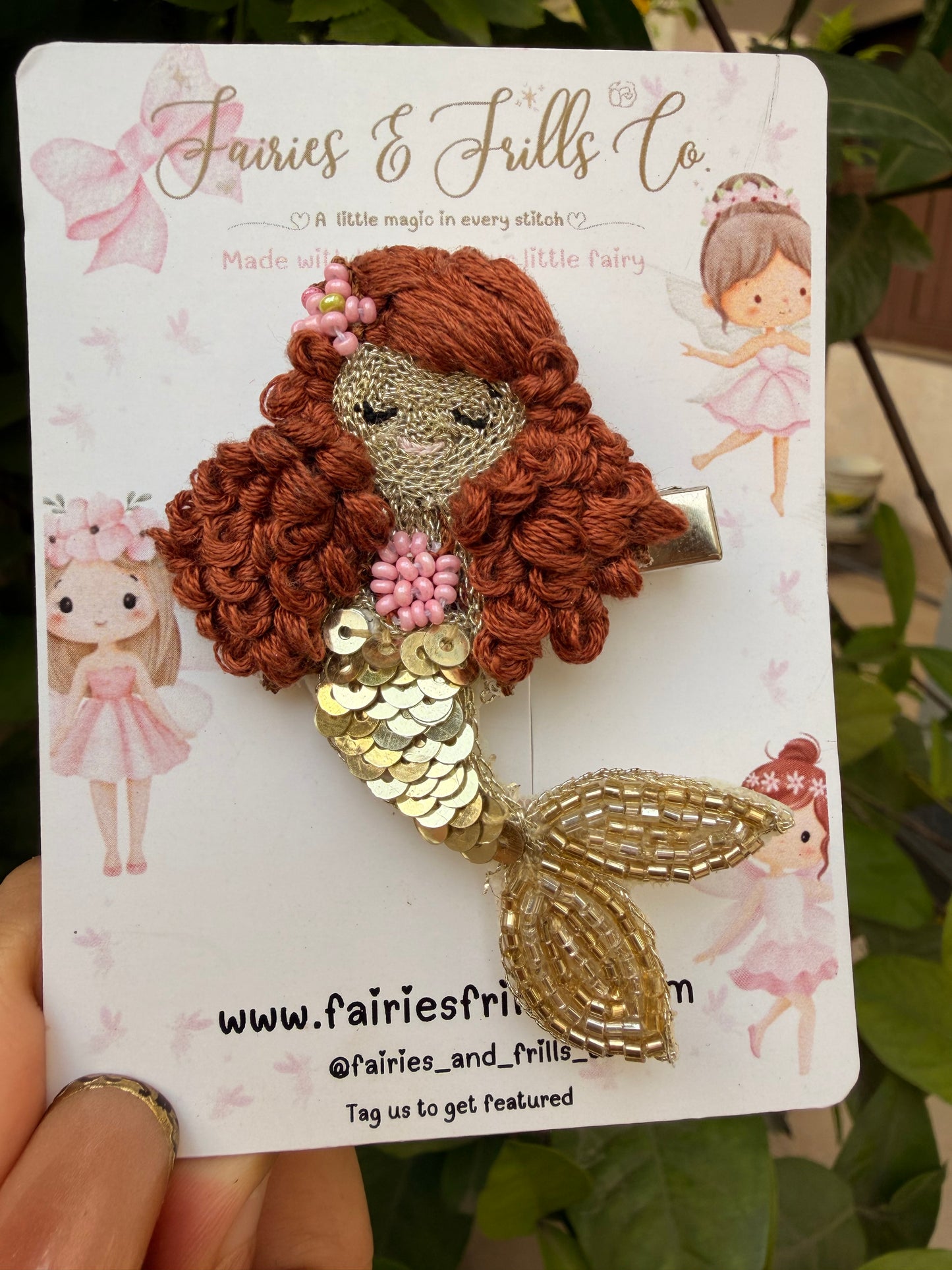 Golden Mermaid Princess Clip | Luxury Handmade Mermaid Hair Accessory for Girls