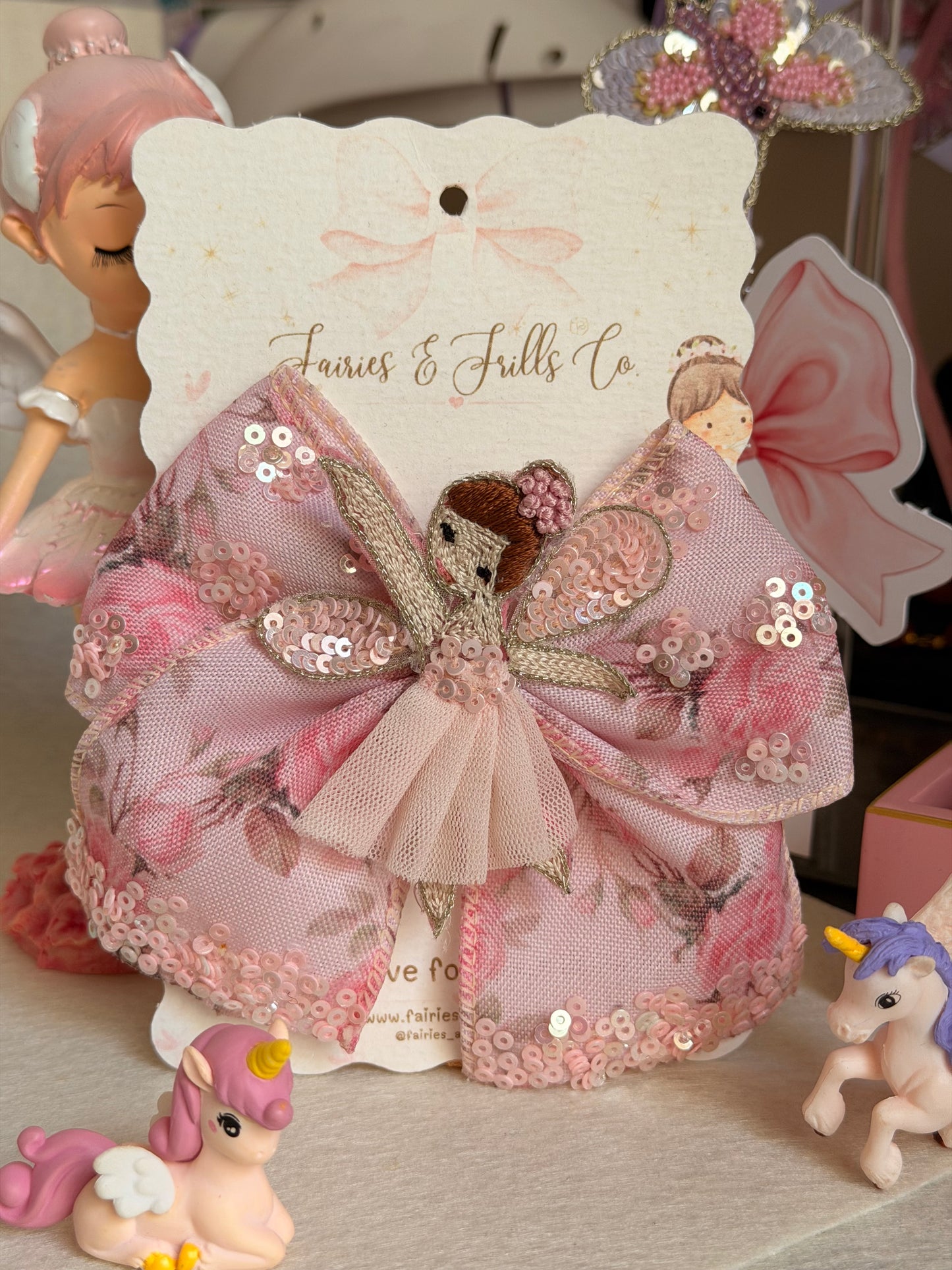 Fairy Blossom Bow Clip | Luxury Handmade Girls Hair Accessory