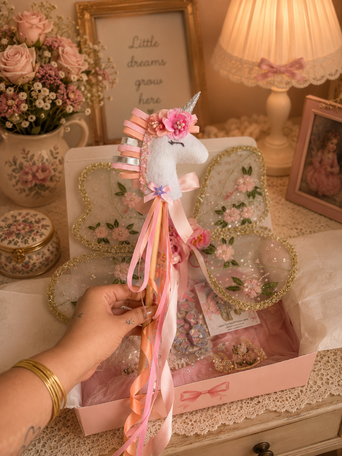 My First Birthday Ensemble Box | Luxury Handmade Fairy Birthday Outfit for Girls