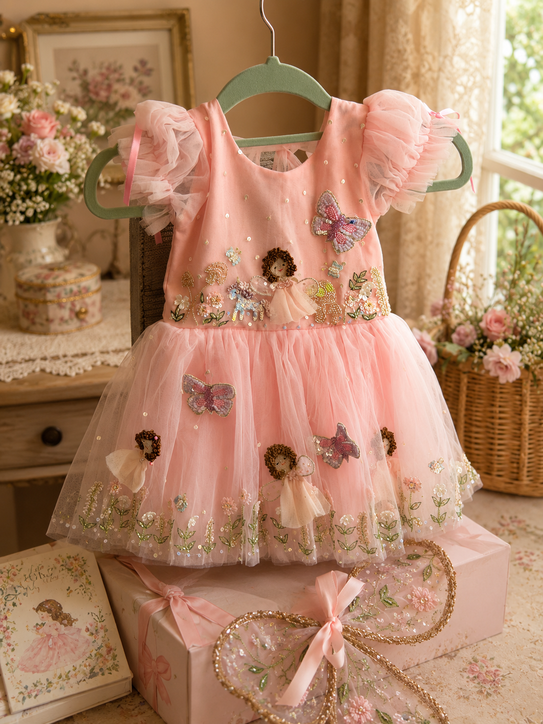 My First Birthday Ensemble Box | Luxury Handmade Fairy Birthday Outfit for Girls