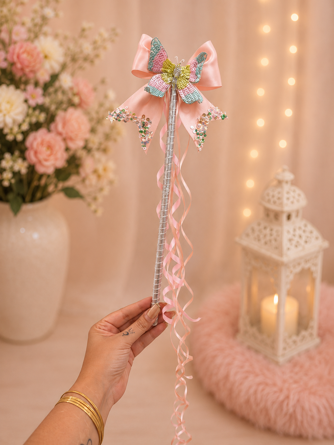 Butterfly Princess Magic Wand | Handmade Birthday Party Accessory for Girls