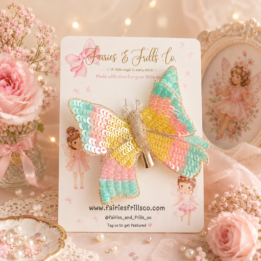 The Pastelwing Butterfly Hair Clip | Handmade Butterfly Hair clip for Girls