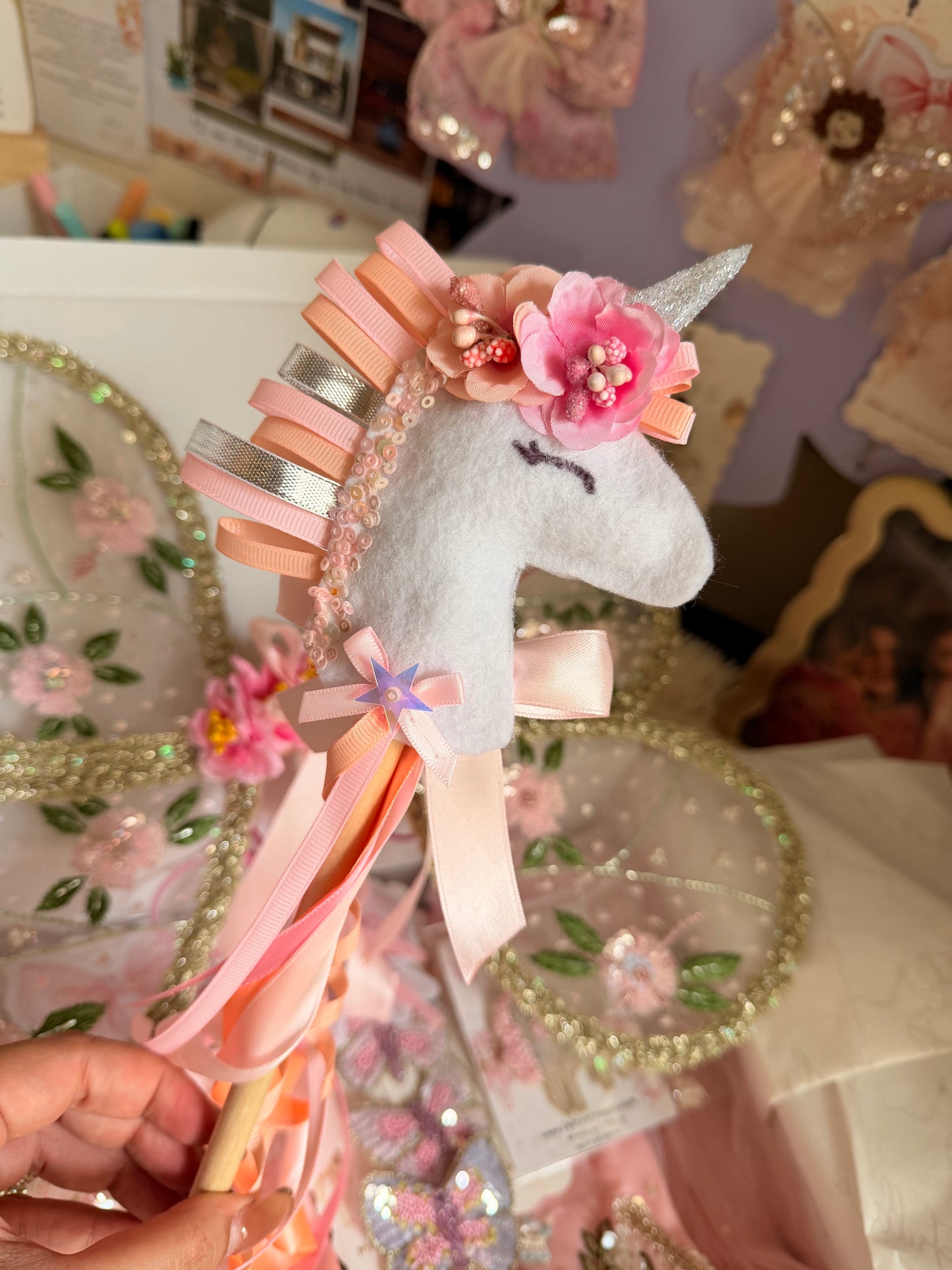 Fairies & Frills Unicorn Magic Wand | Luxury Handmade Fairy Party Wand