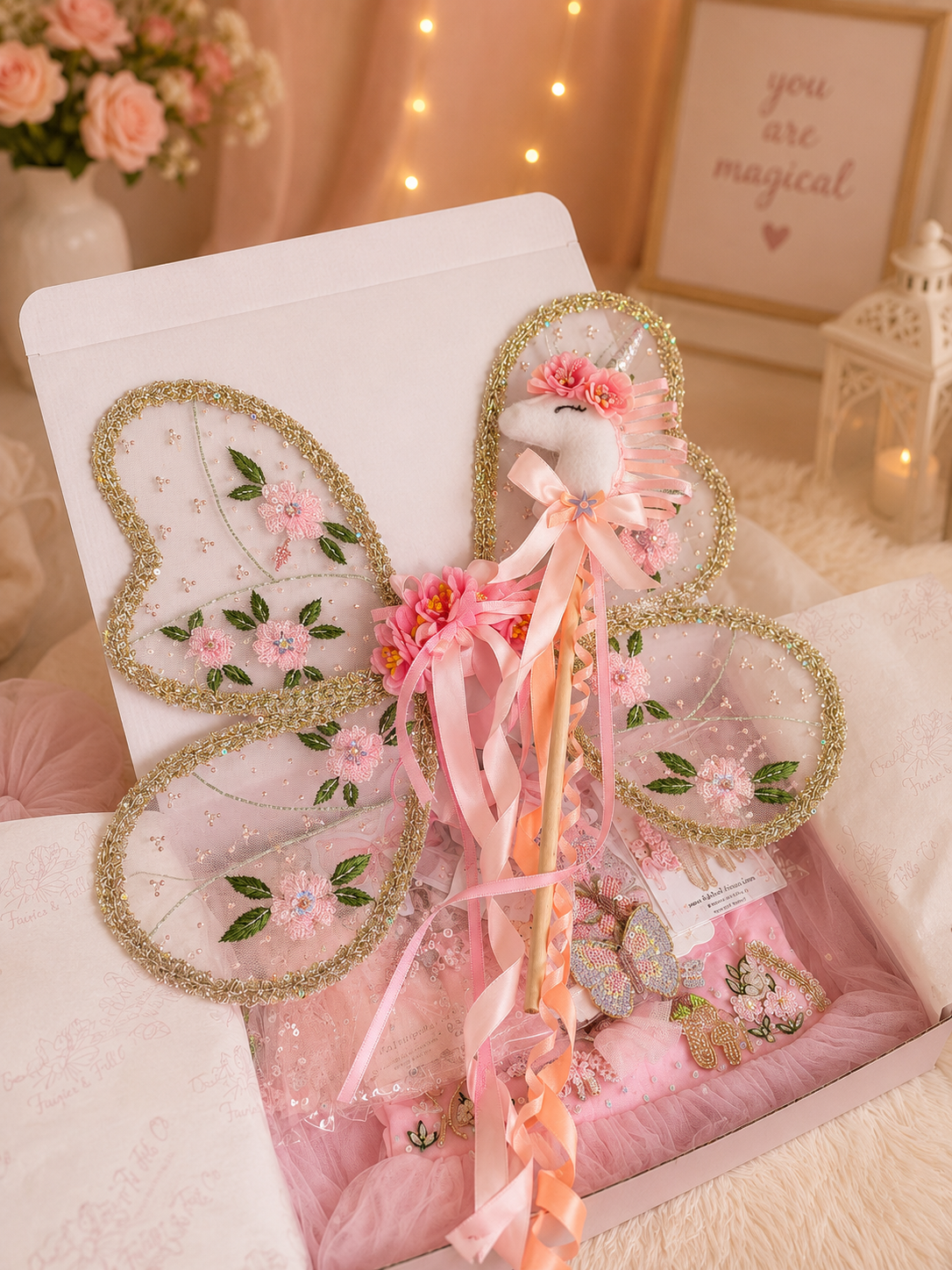 Fairytale Garden Fairy Wings – Luxury Handmade Floral Costume Wings
