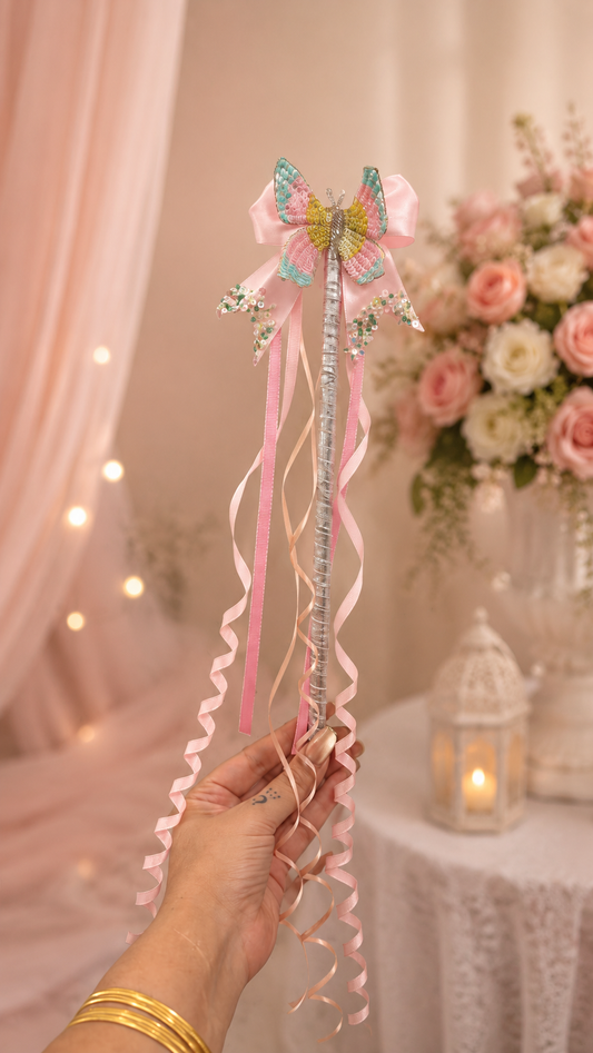 Butterfly Princess Magic Wand | Handmade Birthday Party Accessory for Girls
