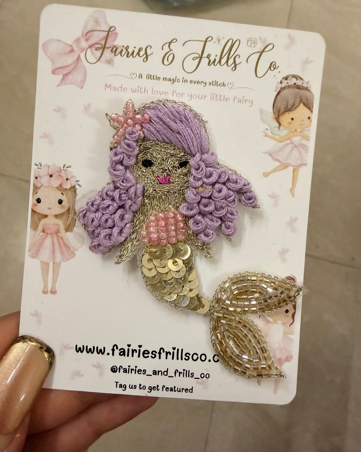 Golden Mermaid Princess Clip | Luxury Handmade Mermaid Hair Accessory for Girls