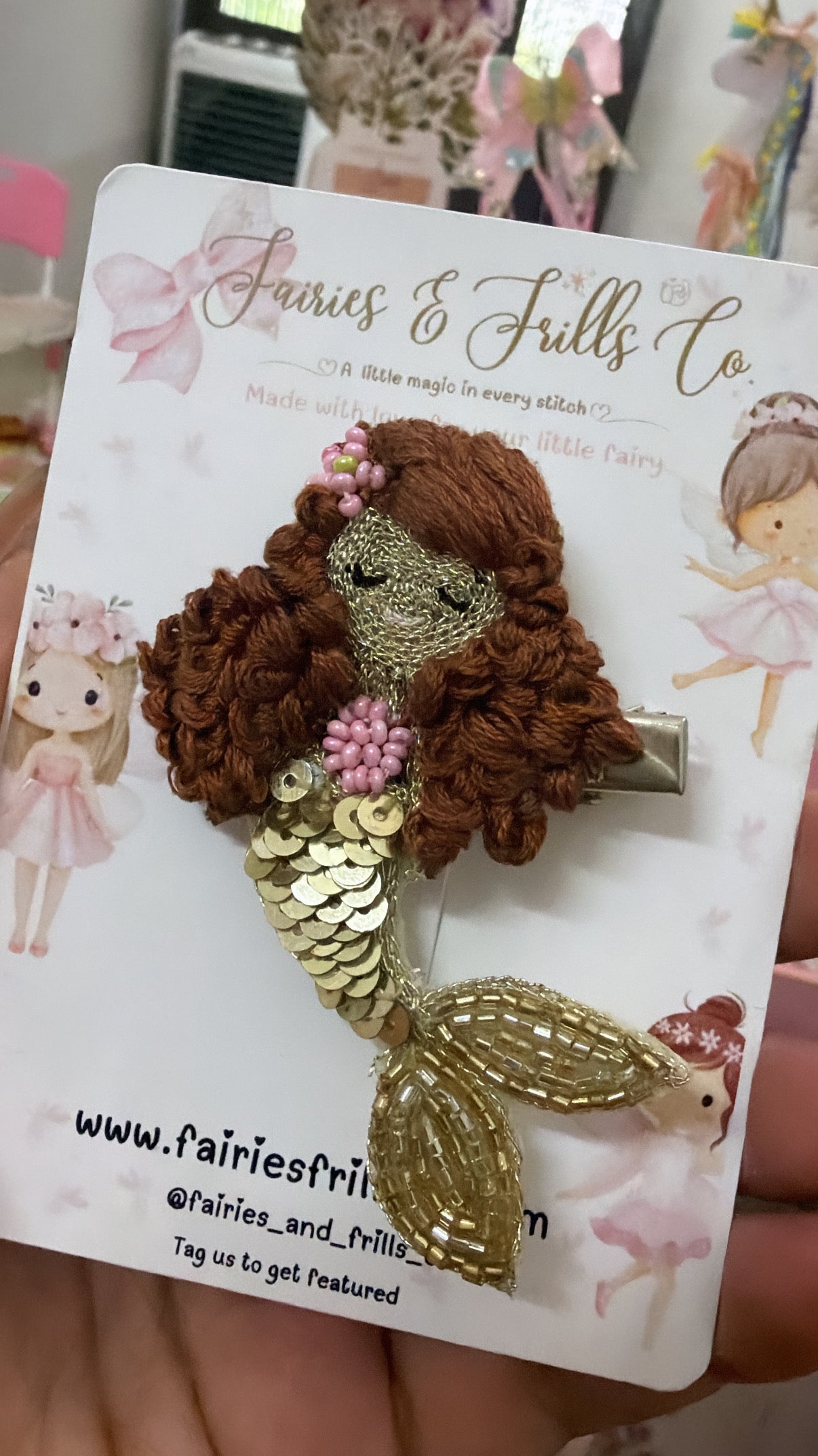 Golden Mermaid Princess Clip | Luxury Handmade Mermaid Hair Accessory for Girls