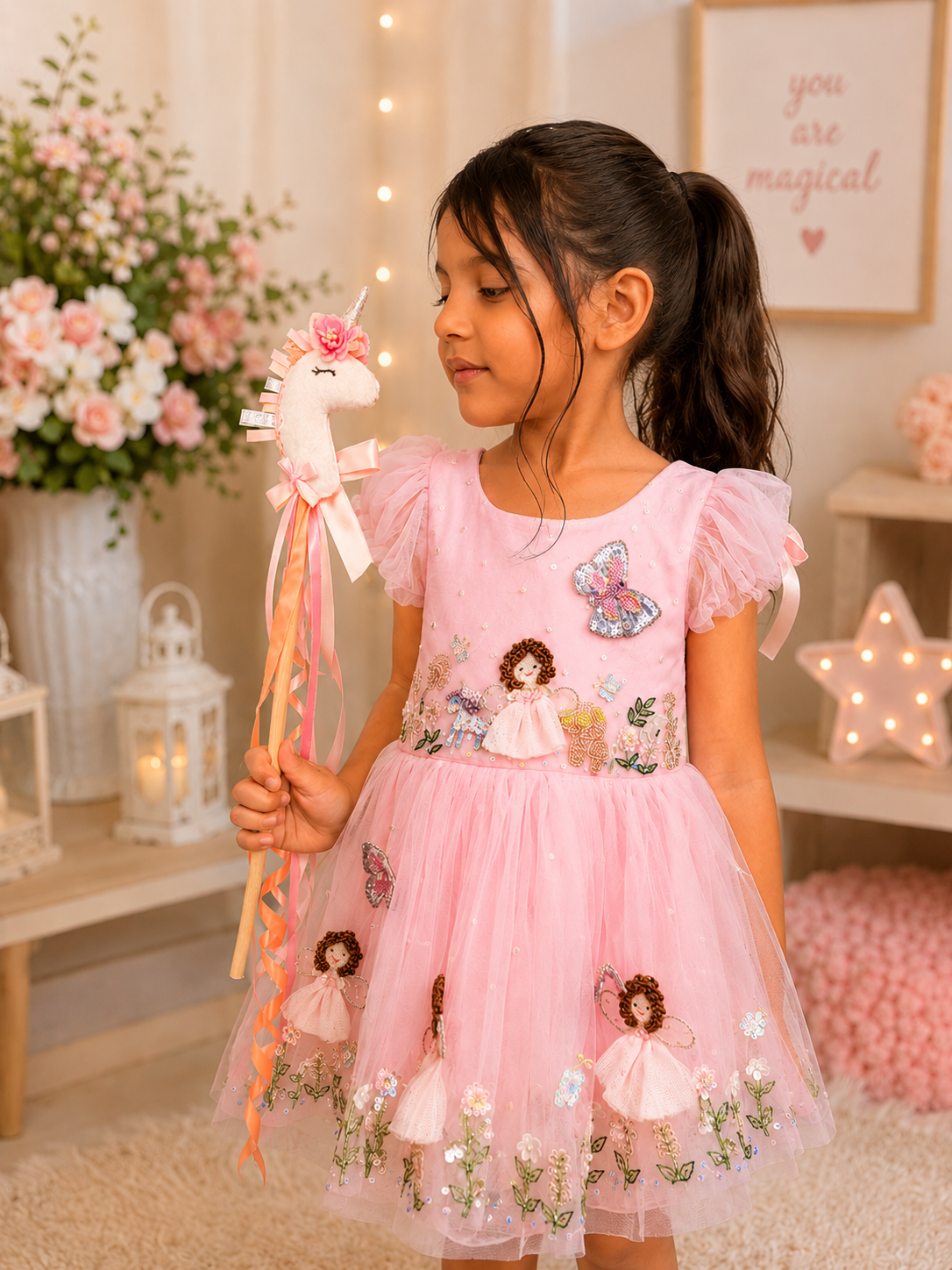 Fairies & Frills Unicorn Magic Wand | Luxury Handmade Fairy Party Wand