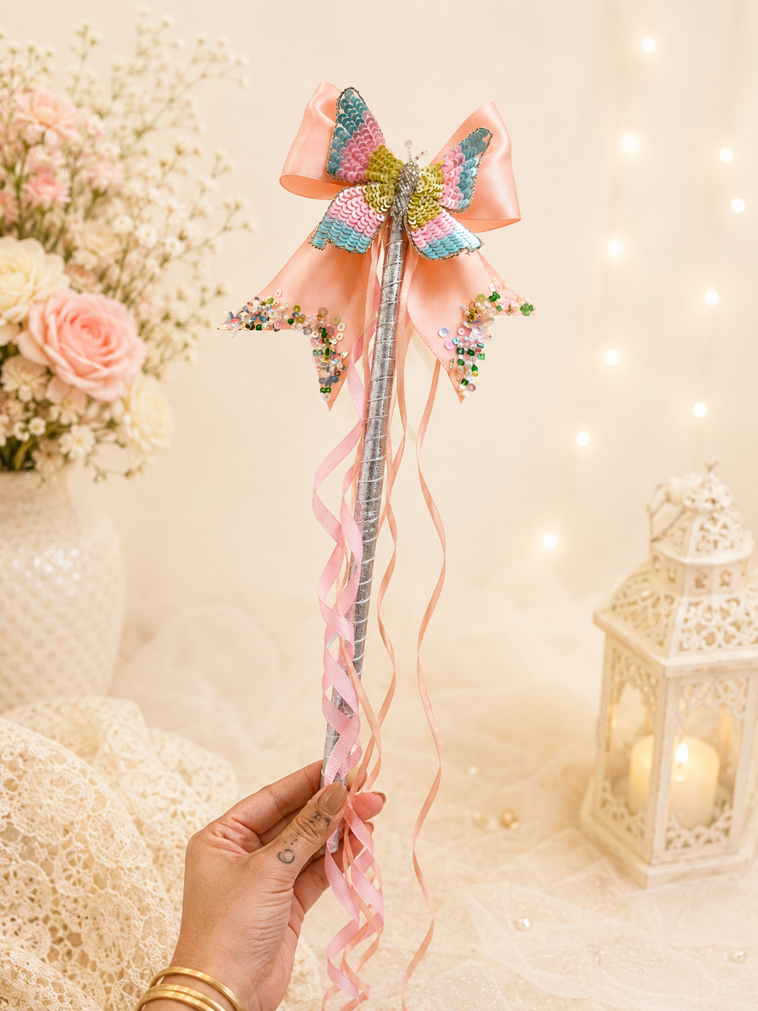Butterfly Princess Magic Wand | Handmade Birthday Party Accessory for Girls