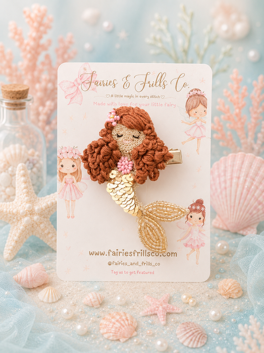 Golden Mermaid Princess Clip | Luxury Handmade Mermaid Hair Accessory for Girls