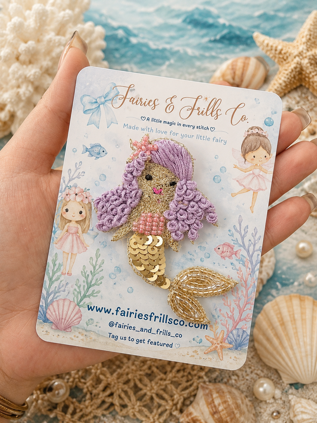 Golden Mermaid Princess Clip | Luxury Handmade Mermaid Hair Accessory for Girls