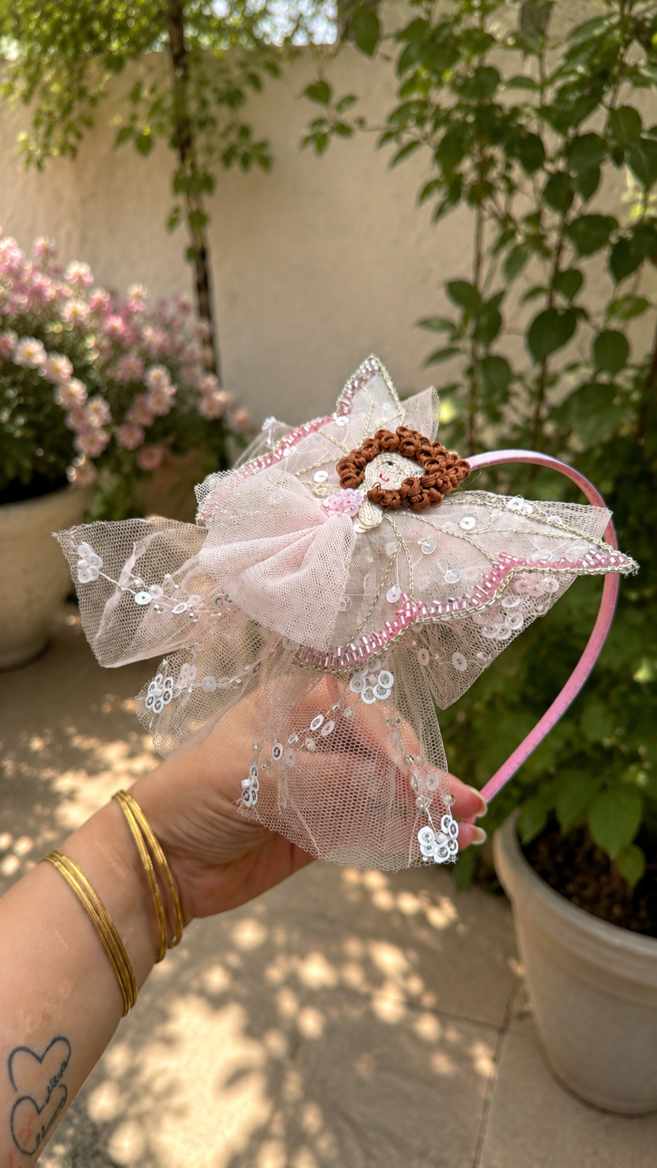 Rosabelle Headband | Handmade Fairy Princess Headband for Girls | Pink Birthday & Party Hair Accessory