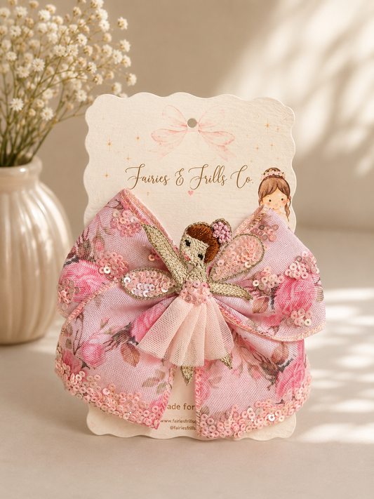 Fairy Blossom Bow Clip | Luxury Handmade Girls Hair Accessory