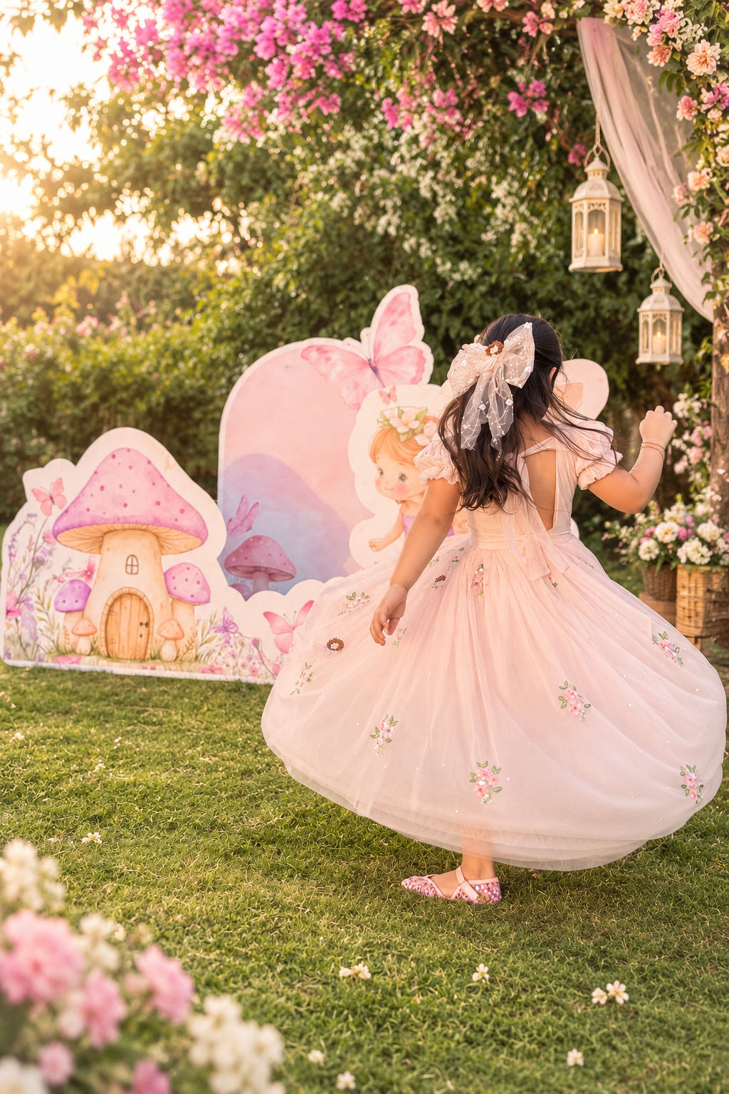 Fairy Whisper Bow Clip | Handmade Fairy Hair Bow for Girls | Pink Tulle Hair Accessory | Fairytale Birthday Hair Clip