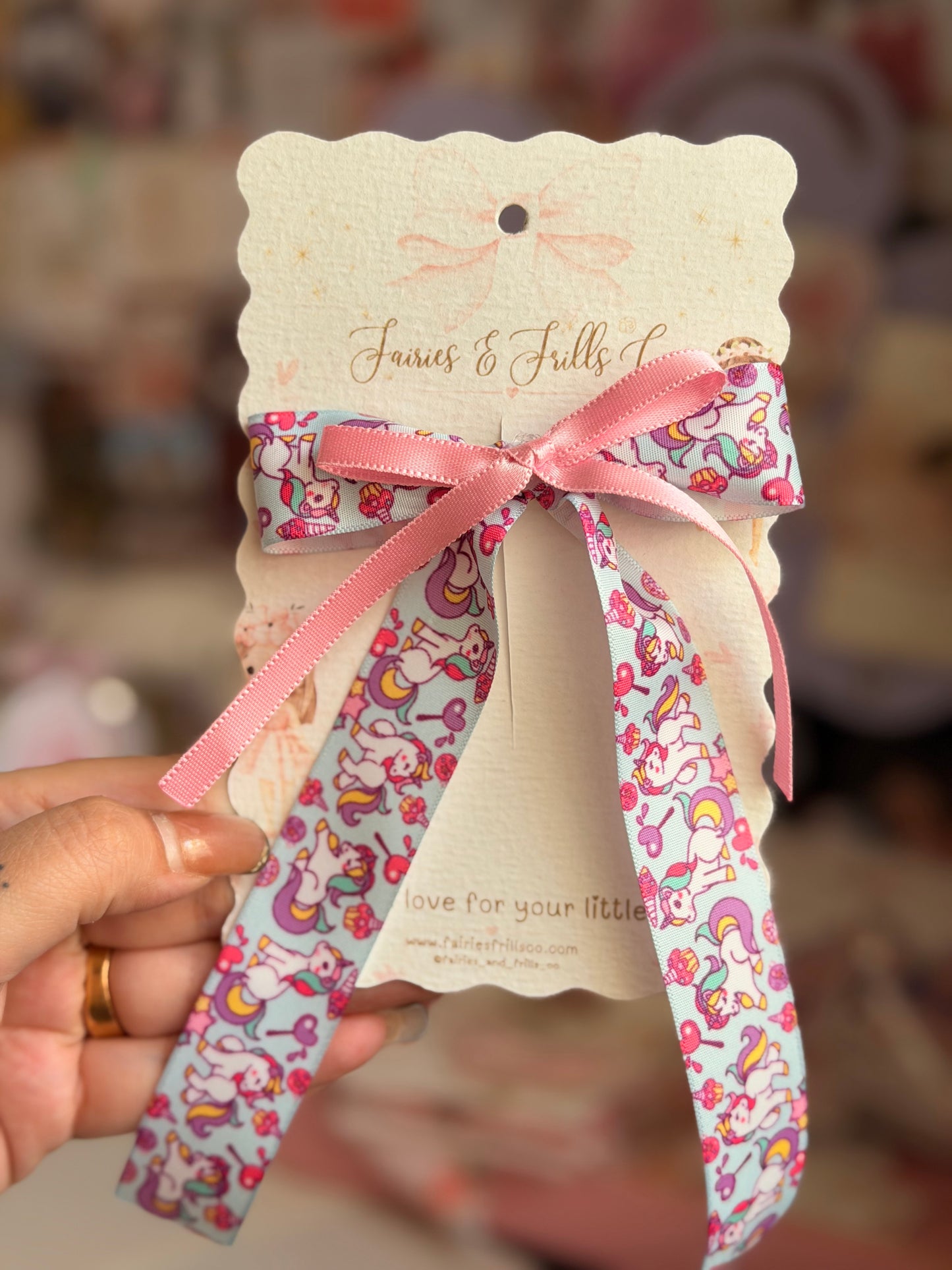 Unicorn Wishes Bow Clip | Handmade Unicorn Hair Bow for Girls